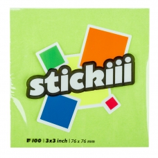 Giấy ghi chú Stickiii 3x3 - 7.5x7.5cm (màu xanh lá)